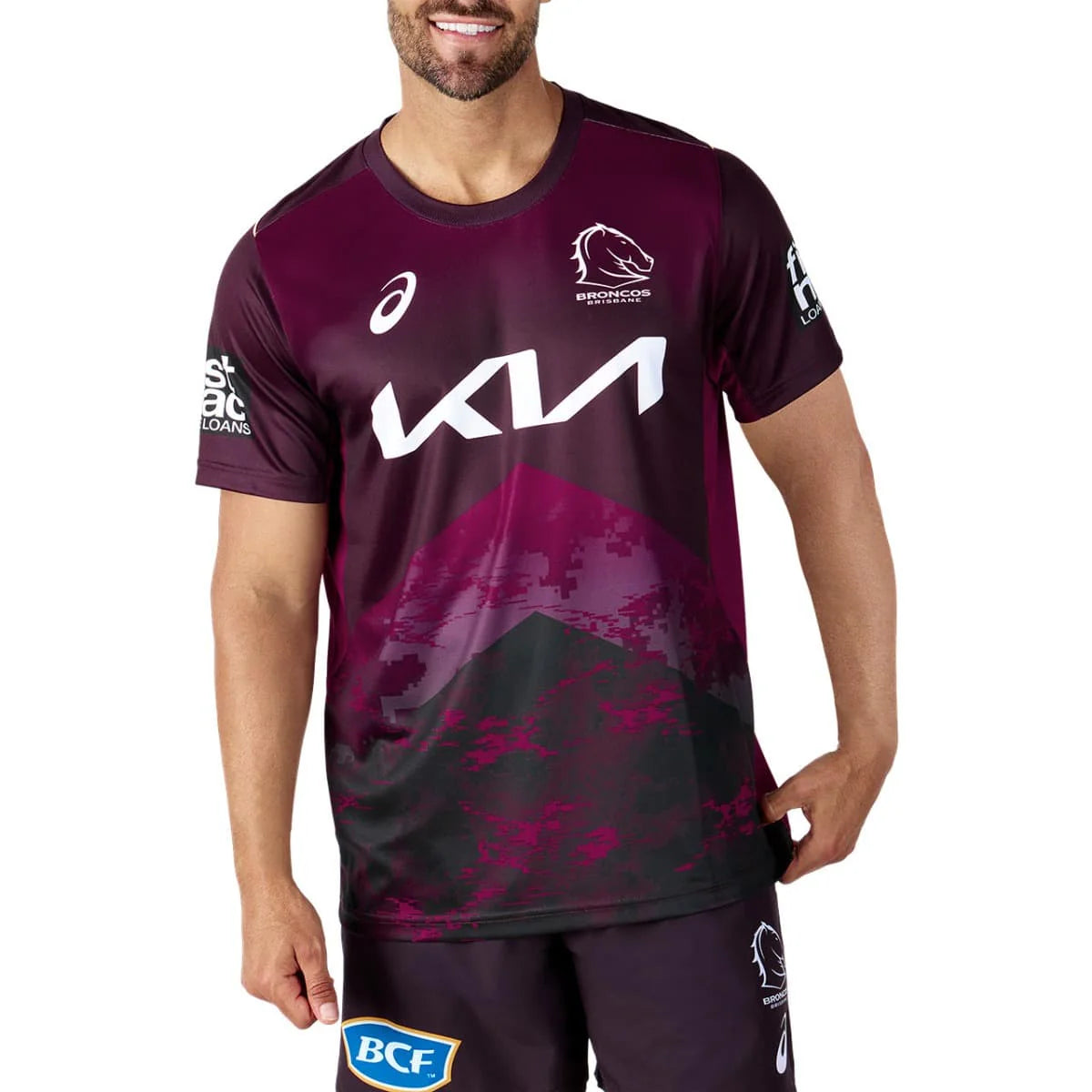 Brisbane Broncos Mens Maroon Training Shirt