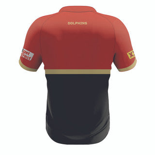 Dolphins Classic Mens Media Polo Red