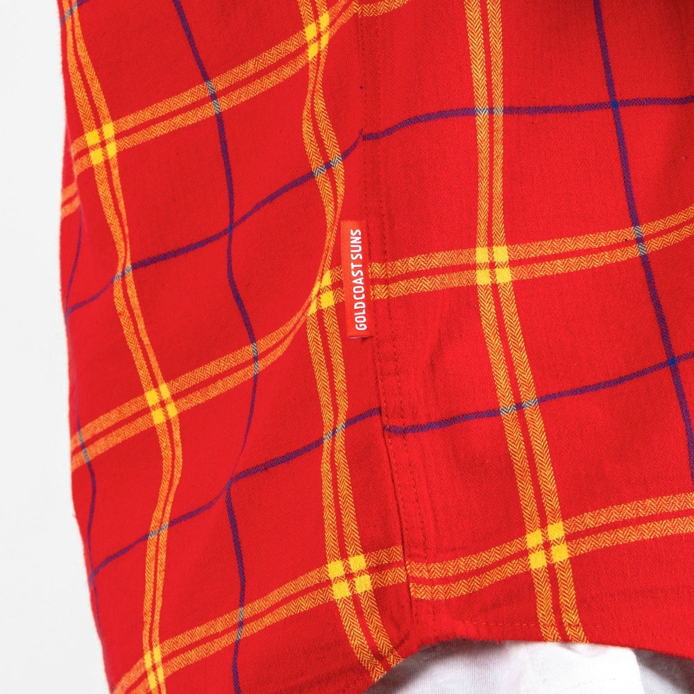 AFL Gold Coast Suns Adults Mustang Flannel Shirt