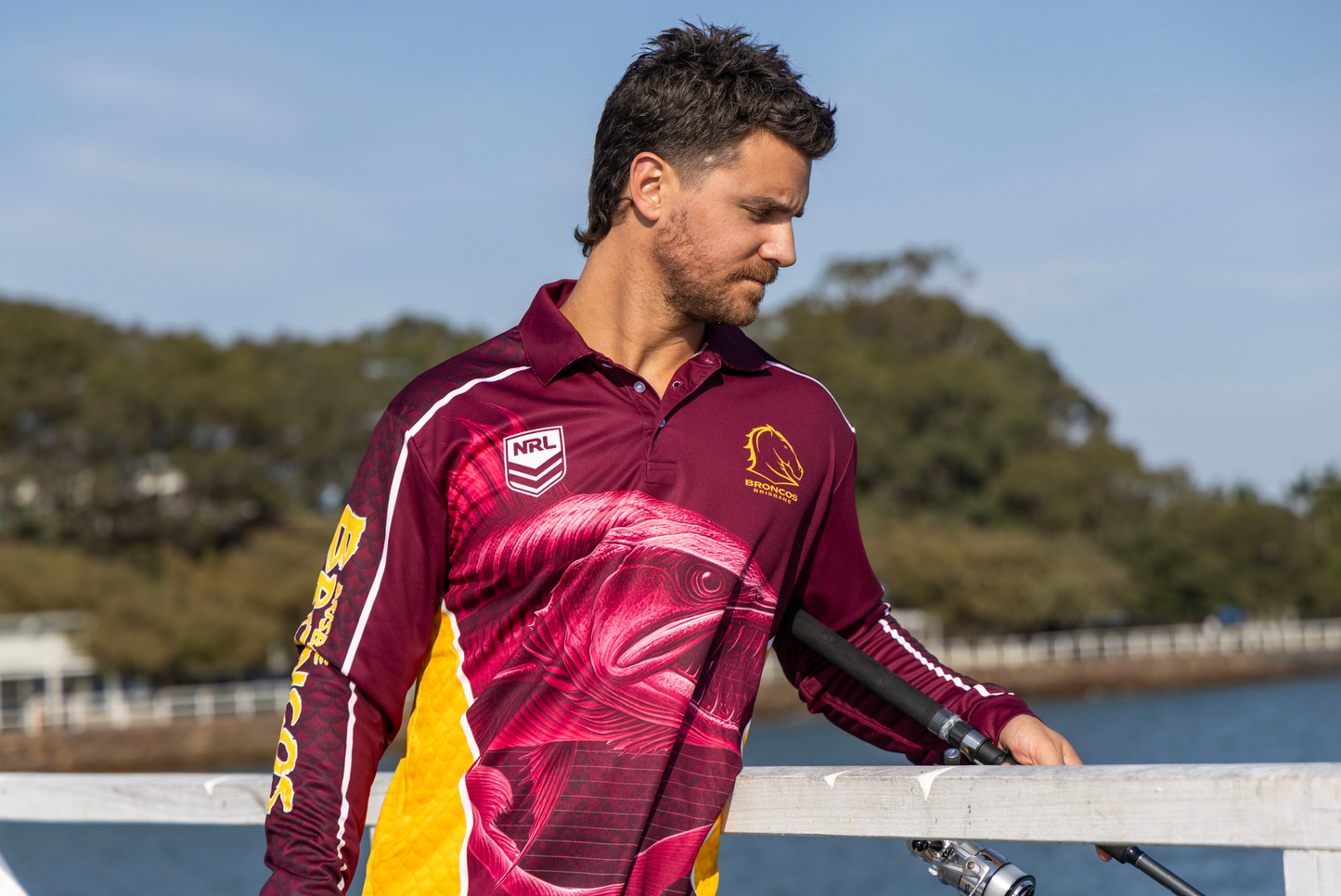 Brisbane Broncos 2025 'Barracuda' Fishing Shirt
