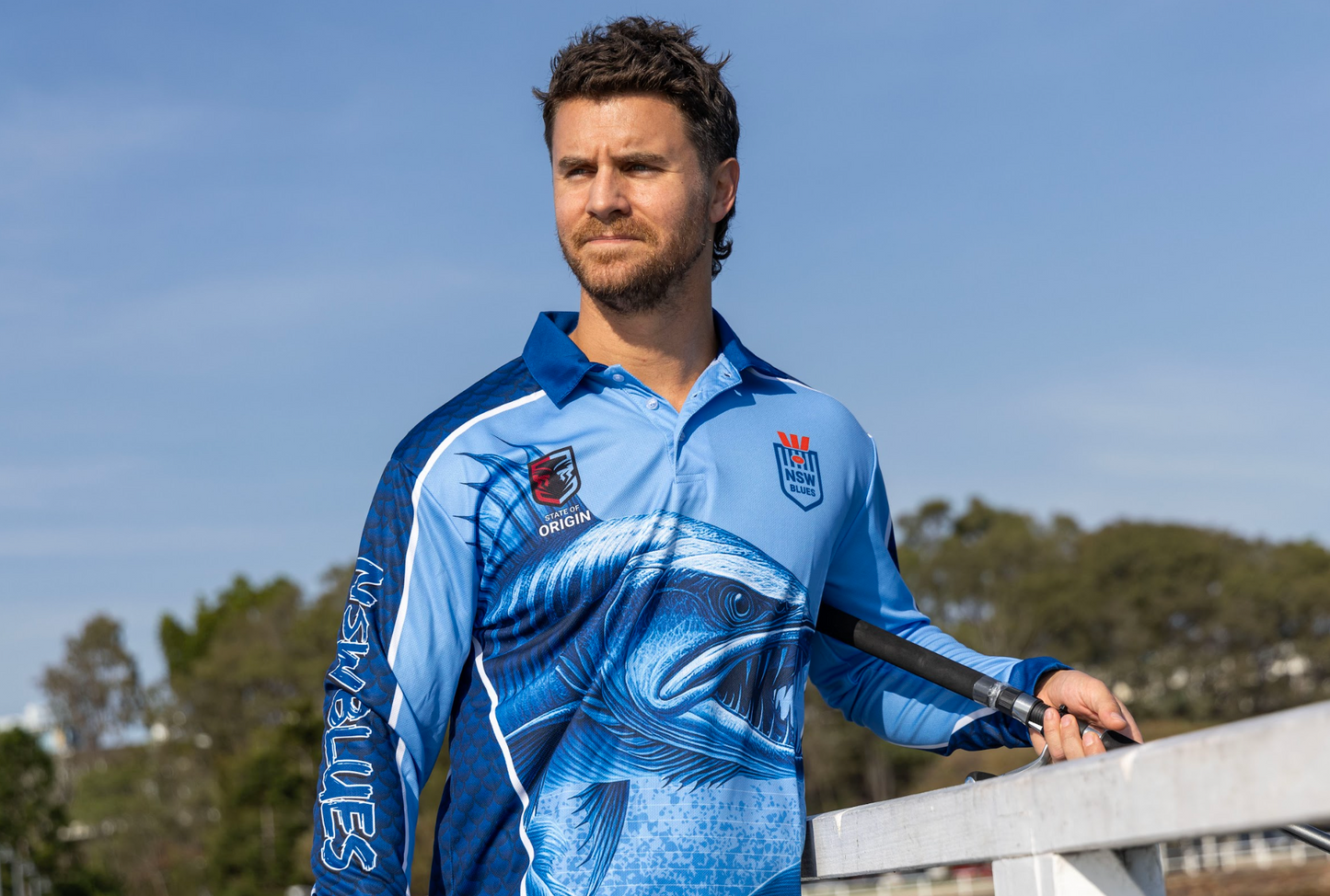 NSW Blues 2025 Mens 'Barracuda' Fishing Shirt