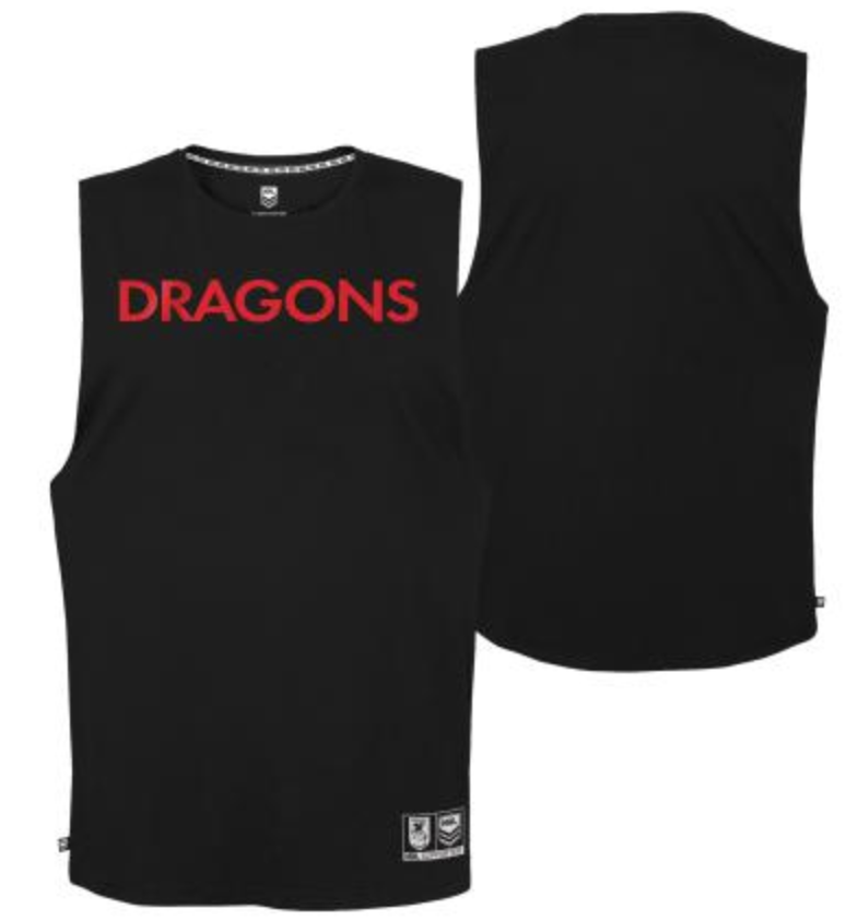 StGeorge Dragons Mens Wordmark Muscle Singlet