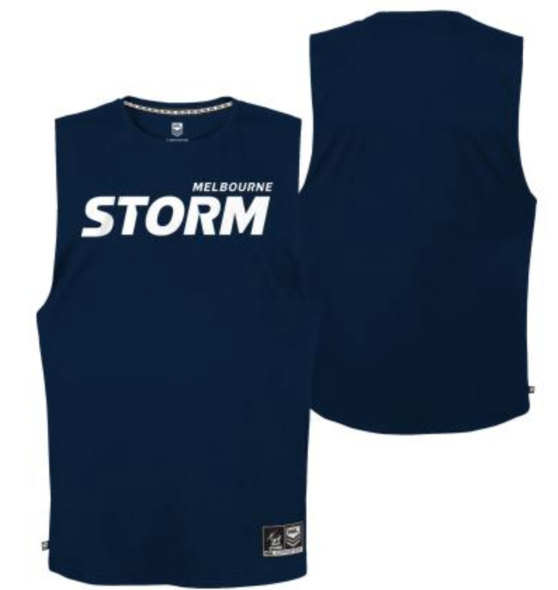 Melbourne Storm Mens Wordmark Muscle Singlet