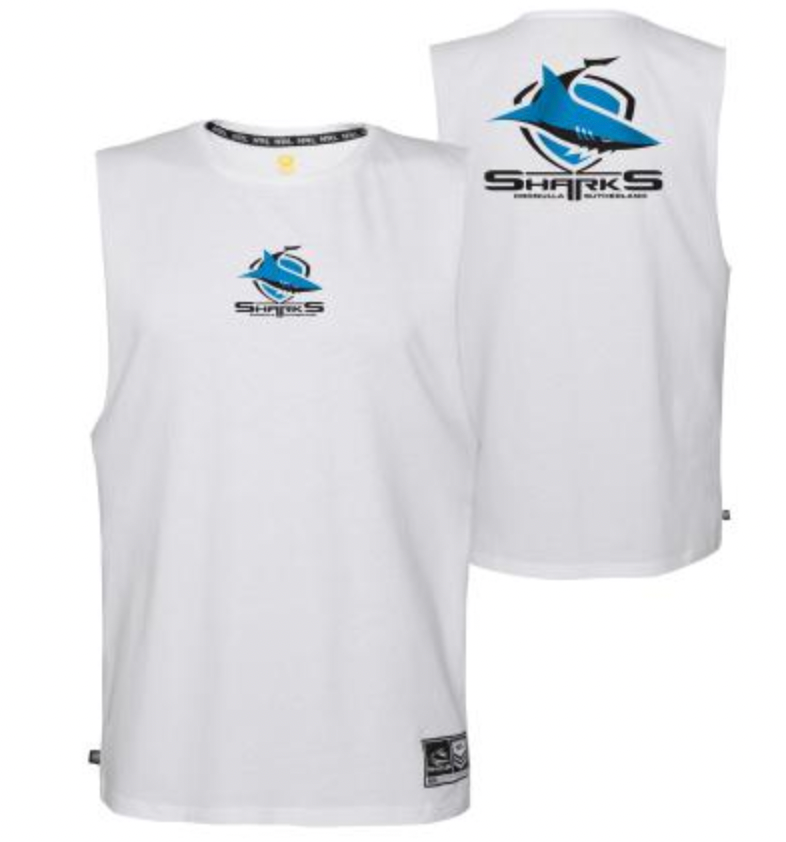 Cronulla Sharks Mens Core Logo Muscle Singlet