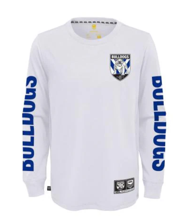 Canterbury Bankstown Bulldogs Mens Word-Mark LS T-Shirt