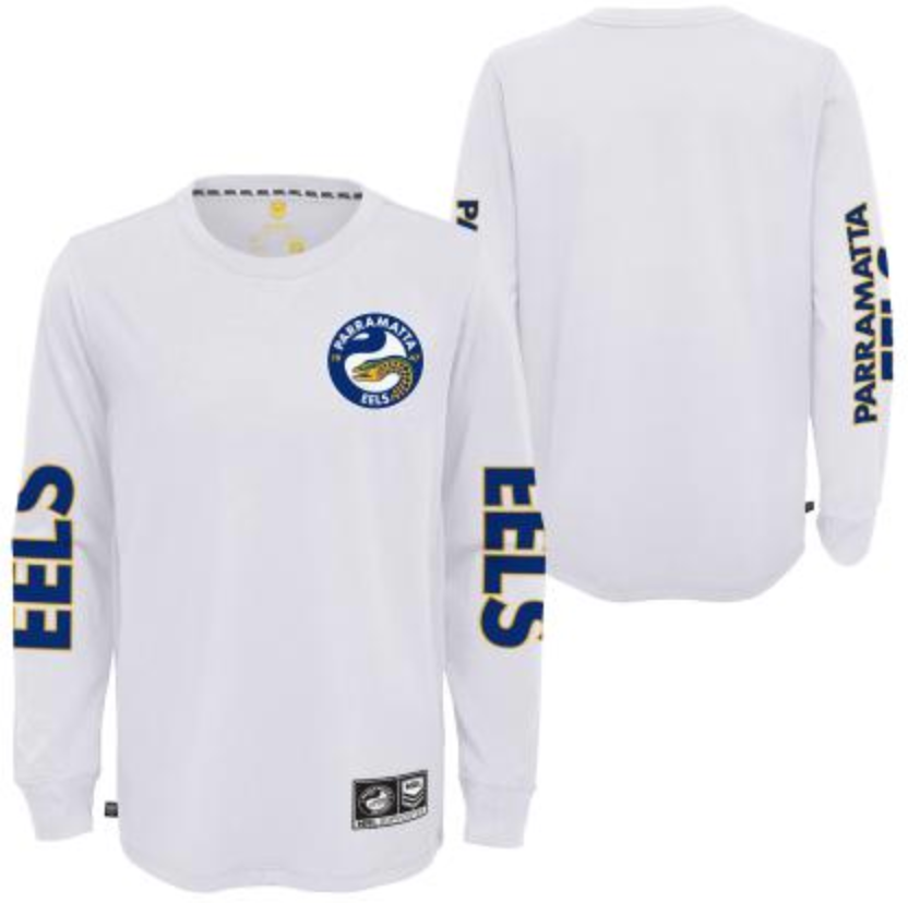 Parramatta Eels Mens Word-Mark LS T-Shirt