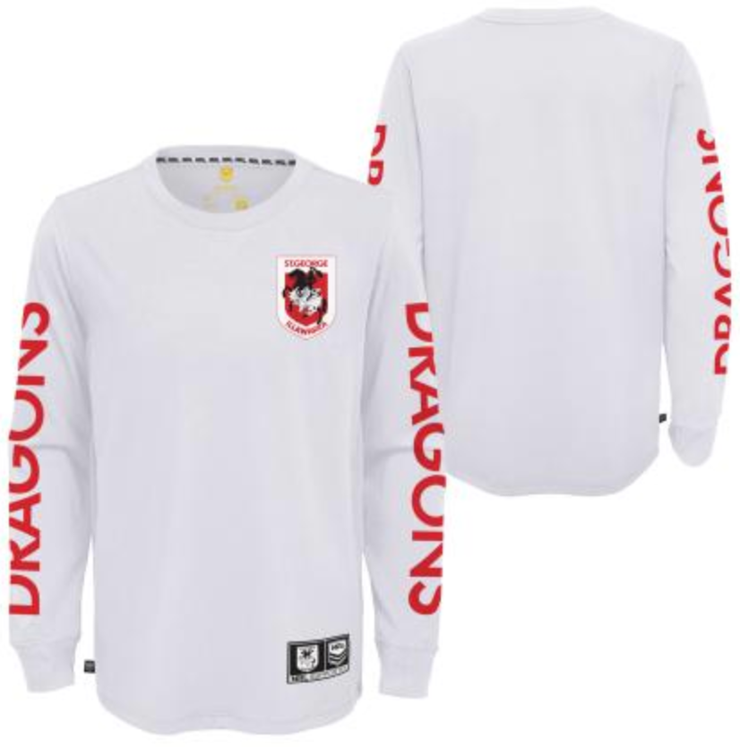 St George Dragons Mens Word-Mark LS T-Shirt