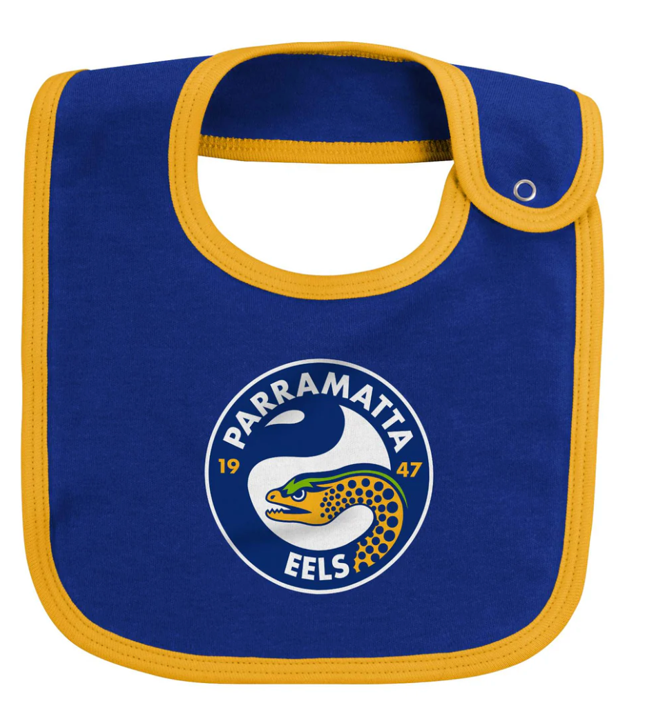 Parramatta Eels Baby 3pc Creeper/Bib/Bootie Set
