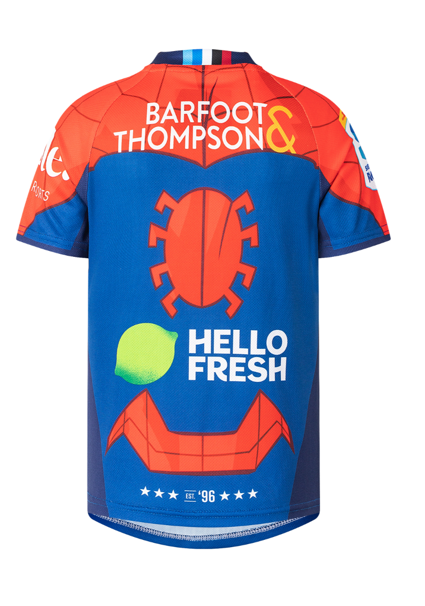 Auckland Blues 2025 Marvel Super Rugby Youth Spiderman Jersey