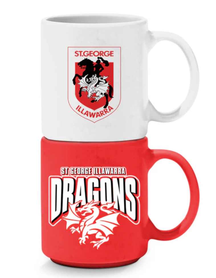 St George Dragons Set of 2 Stackable Mugs