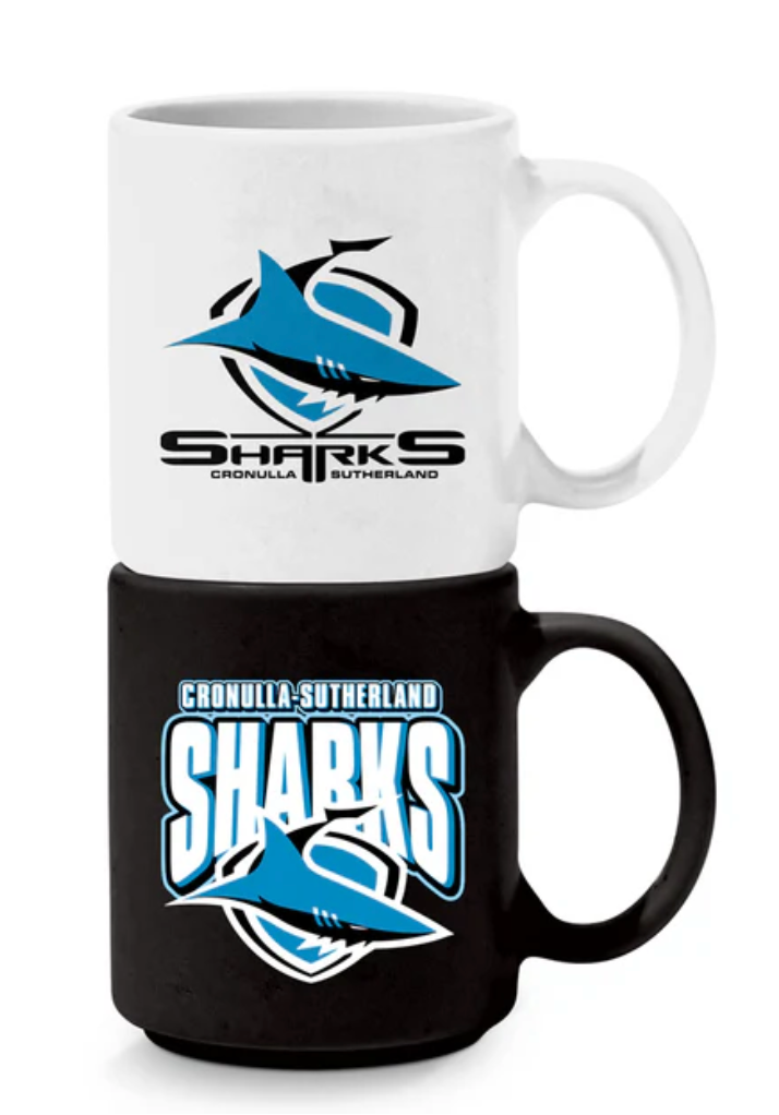 Cronulla Sharks Set of 2 Stackable Mugs