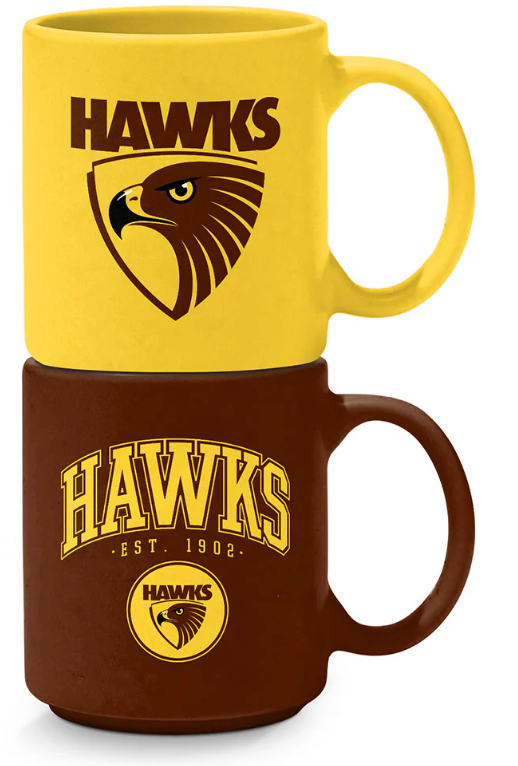 Hawthorn Hawks Set of 2 Stackable Mugs