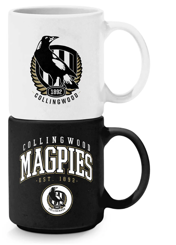 Collingwood Magpies Set of 2 Stackable Mugs