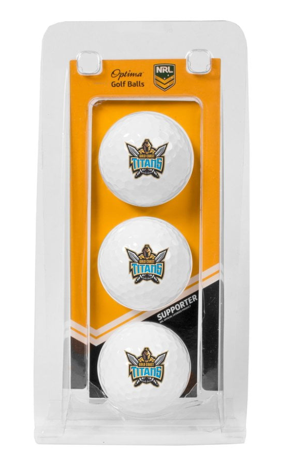 Gold Coast Titans Team Logo Optima Golf Balls