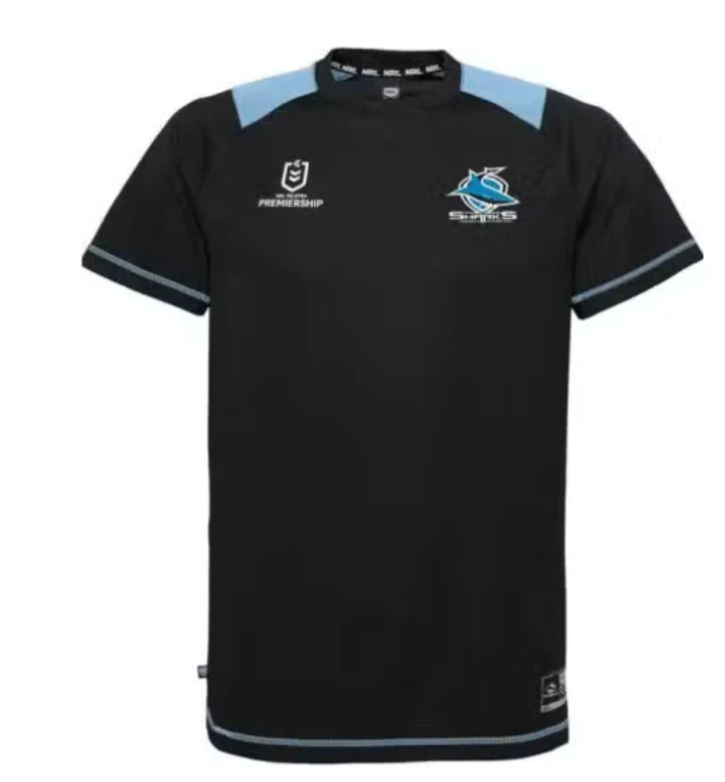 Cronulla Sharks Mens Performance Polo Shirt (Black)