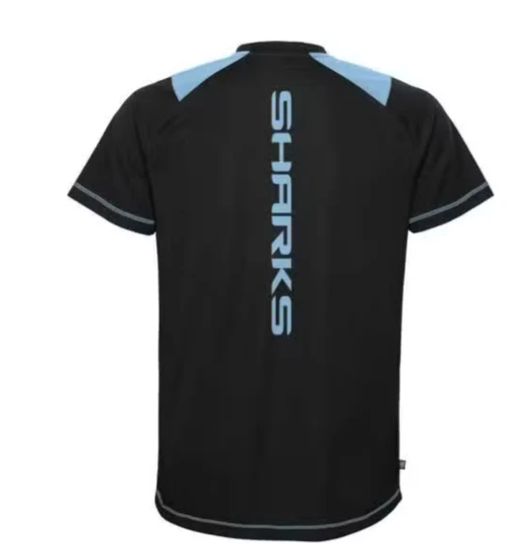 Cronulla Sharks Mens Performance Polo Shirt (Black)
