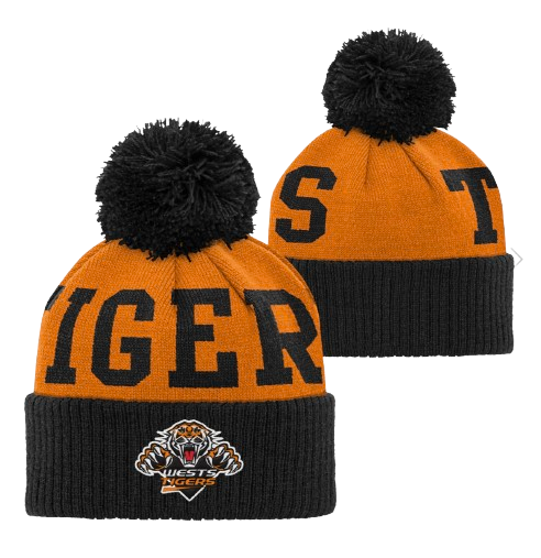 West Tigers Embroidered Pom Pom Beanie