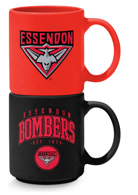 Essendon Bombers Set of 2 Stackable Mugs