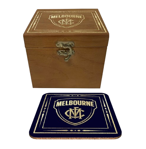 Melbourne Demons Wooden Box Drink Coasters (4)