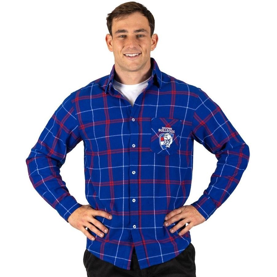 AFL Western Bulldogs Adults 'Mustang' Flannel Polo