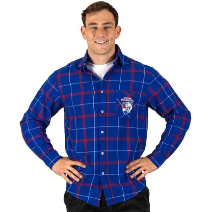 AFL Western Bulldogs Adults 'Mustang' Flannel Polo