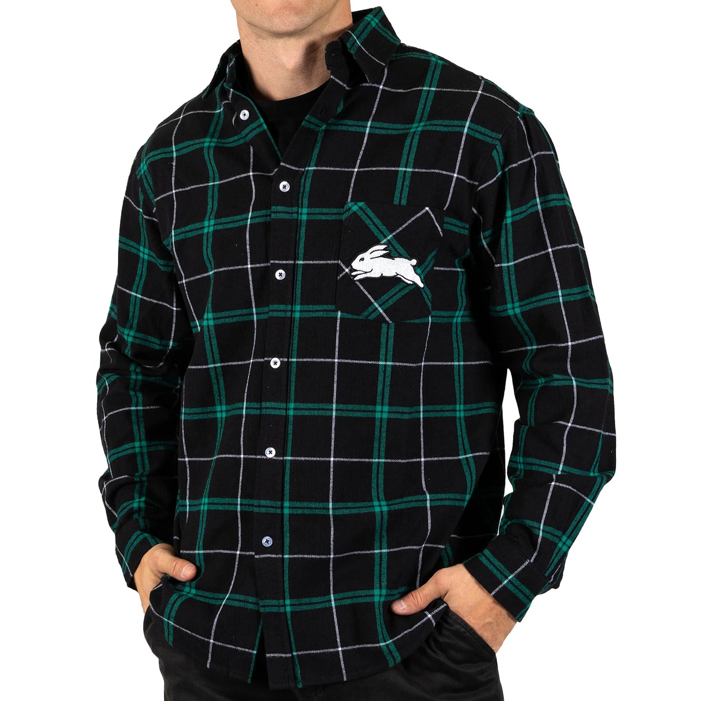 South Sydney Rabbitohs NRL Adults Mustang Flannel Shirt