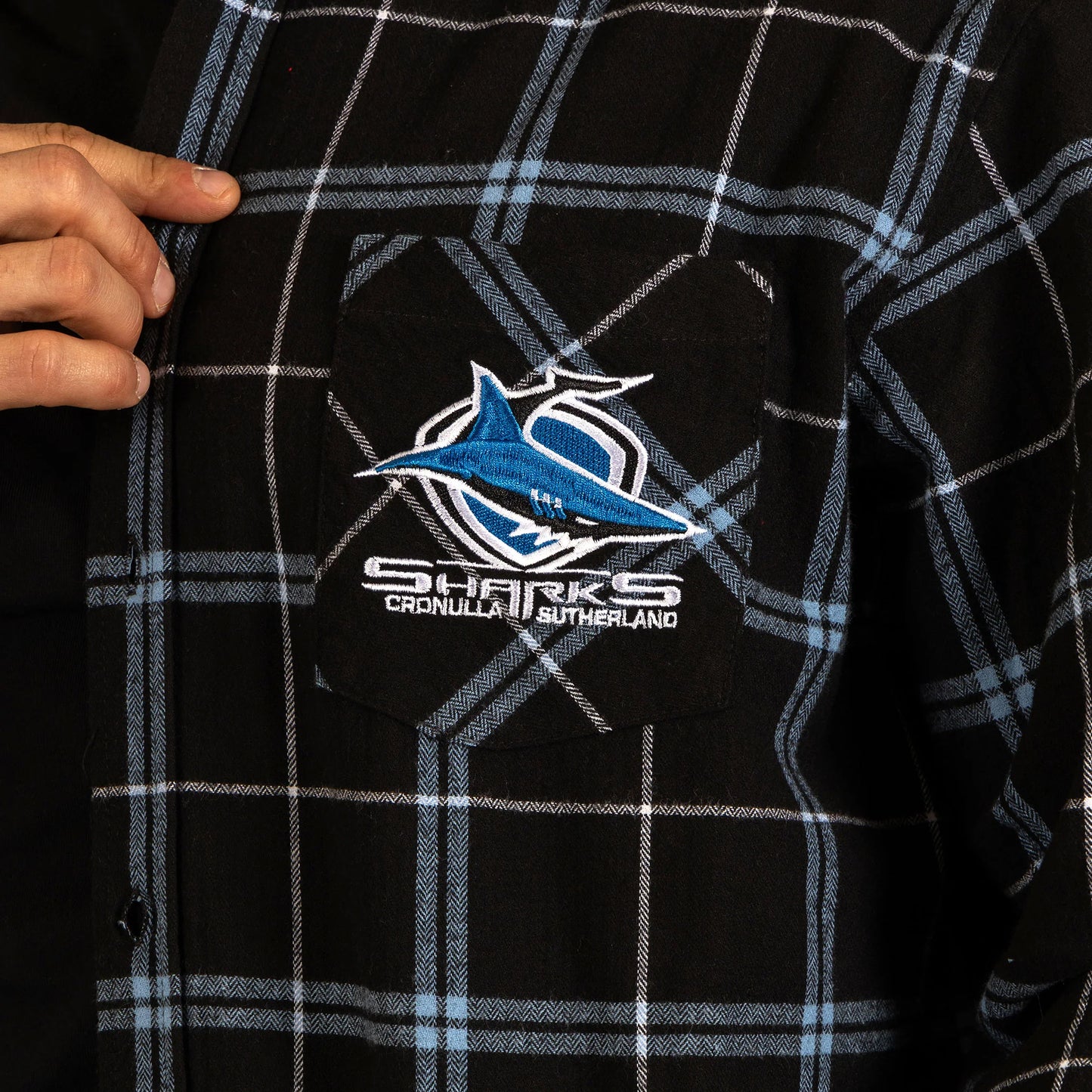 Cronulla Sharks NRL Adults Mustang Flannel Shirt