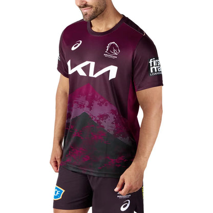 Brisbane Broncos Mens Maroon Training Shirt