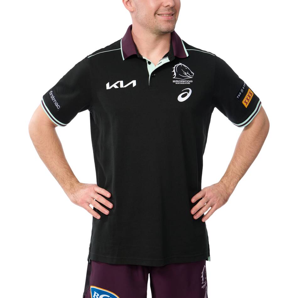 Broncos 2025 Mens Black Team Polo