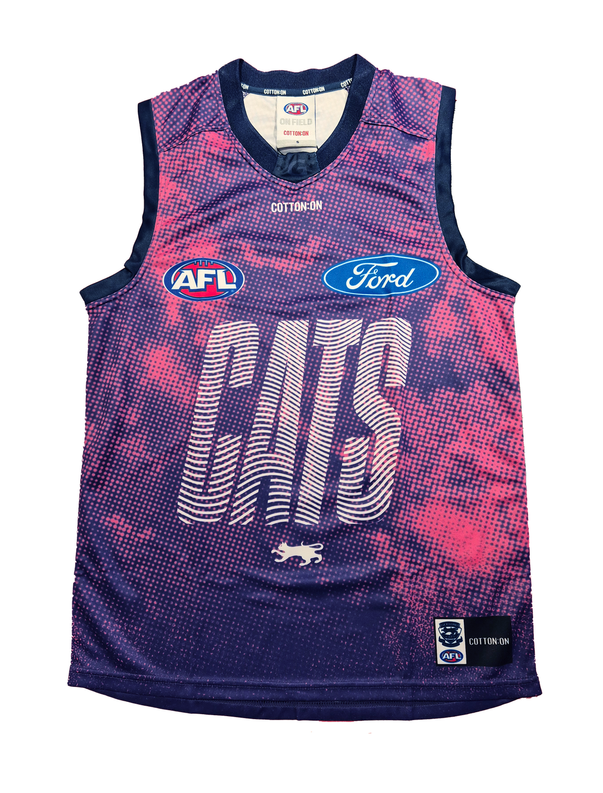 Geelong Cats AFL COTTON-ON Adults Training Guernsey | Pink/Purple