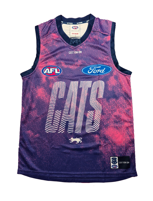 Geelong Cats AFL COTTON-ON Adults Training Guernsey | Pink/Purple