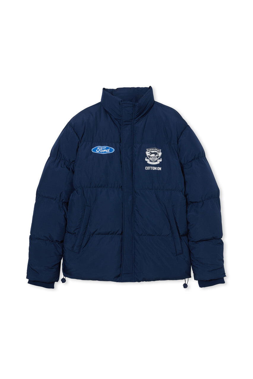 Geelong Cats AFL COTTON-ON Mens Puffer Jacket
