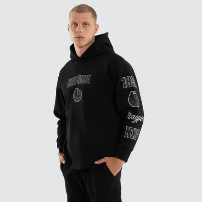 Collingwood Magpies AFL Simulation Hoodie Jet Black