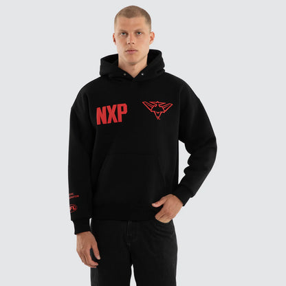 Essendon Bombers AFL Mens Top Tier Hoodie Jet Black