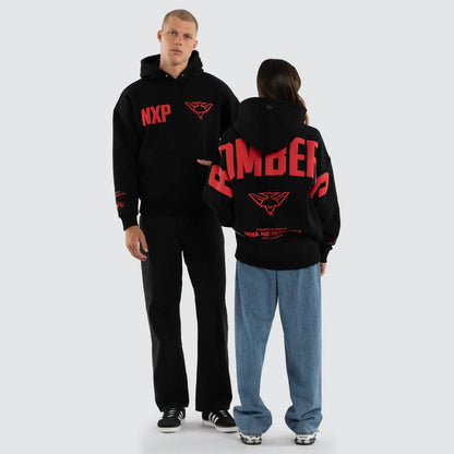 Essendon Bombers AFL Mens Top Tier Hoodie Jet Black