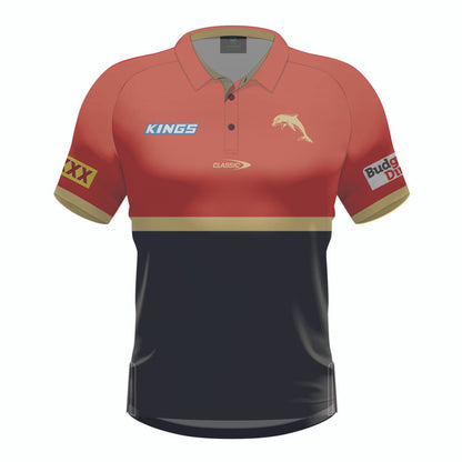 Dolphins Classic Mens Media Polo Red