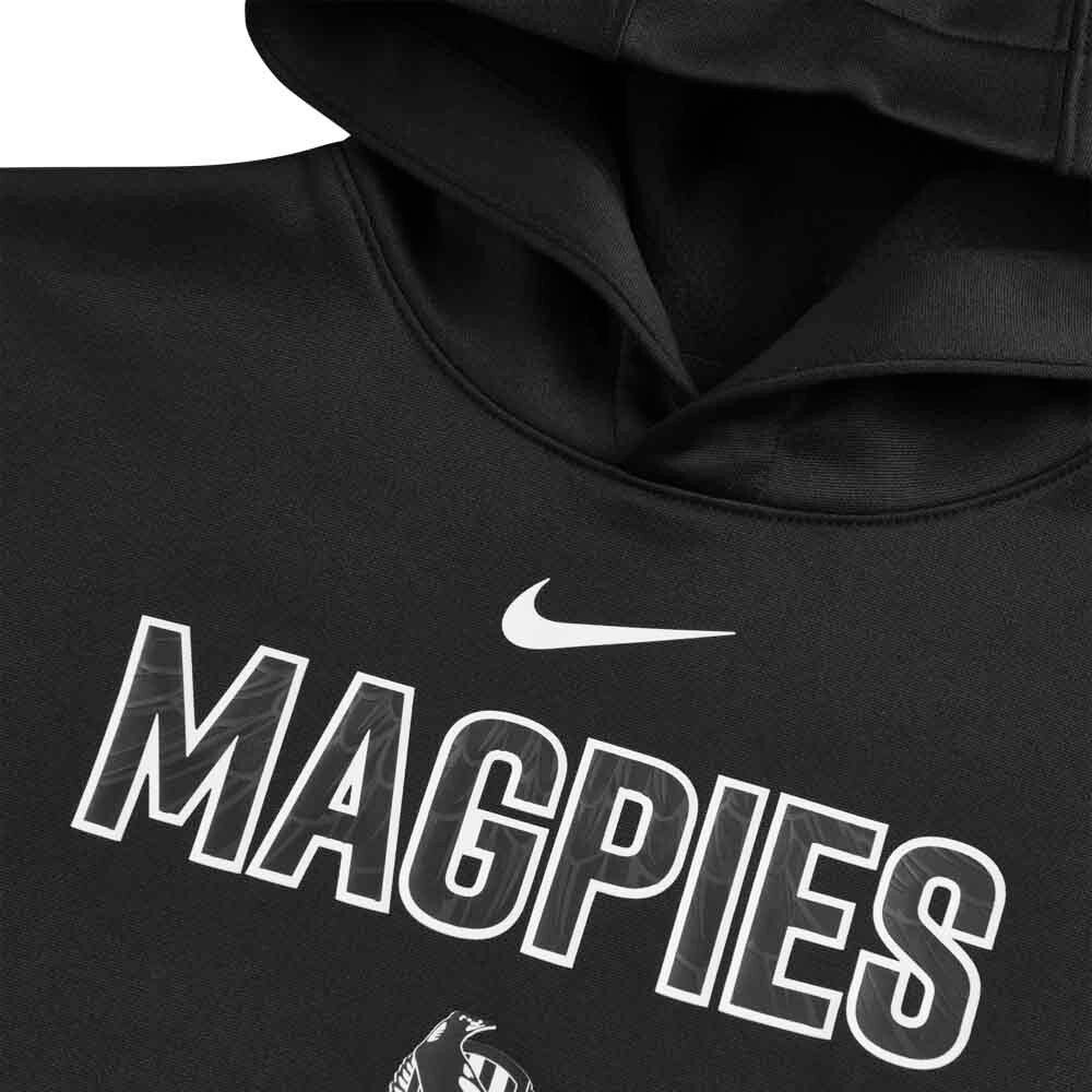 Collingwood Magpies NIKE AFL Youth Therma Fit Graphic Pullover Hoodie | Black