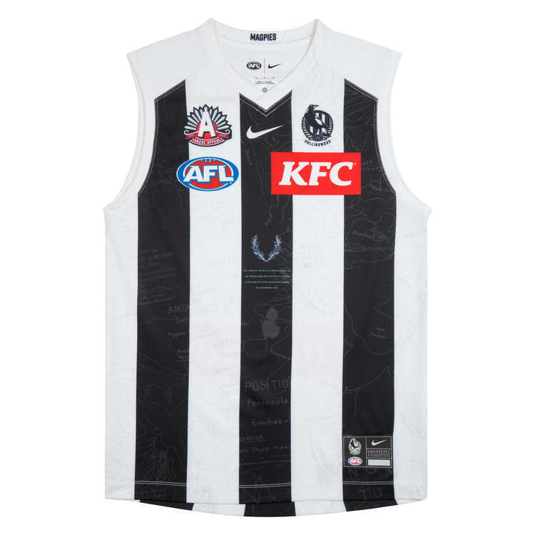 Collingwood Magpies NIKE AFL Mens ANZAC Guernsey