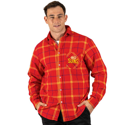 AFL Gold Coast Suns Adults Mustang Flannel Shirt