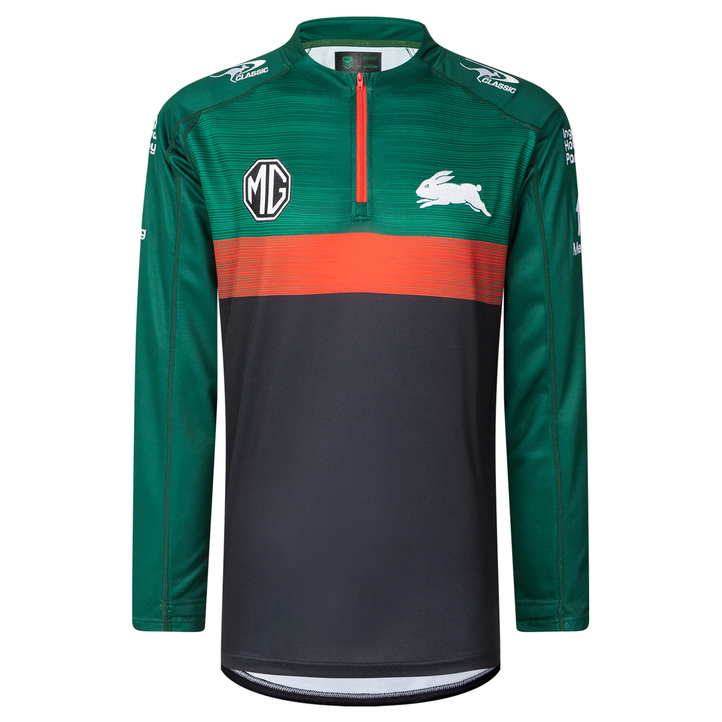 Mens 2025 South Sydney Rabbitohs Long Sleeve Quarter Zip Training tee