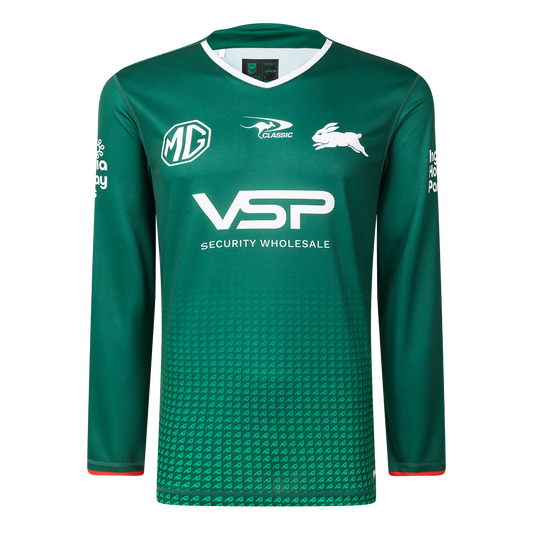 Mens 2025 South Sydney Rabbitohs Long Sleeve Training Tee (Green)