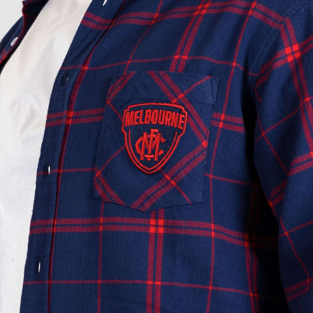 AFL Melbourne Demons Adults Mustang Flannel Shirt