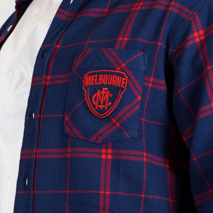 AFL Melbourne Demons Adults Mustang Flannel Shirt