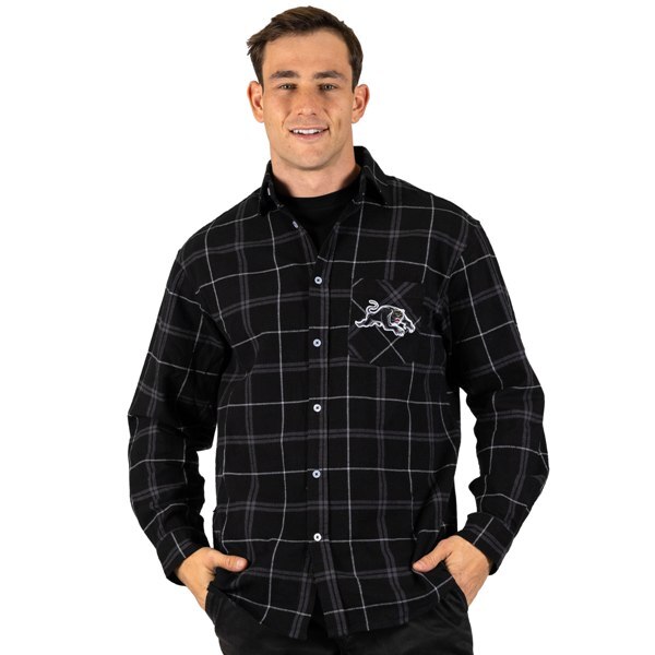 Penrith Panthers NRL 'Mustang' Flannel Shirt Button Up T Shirt