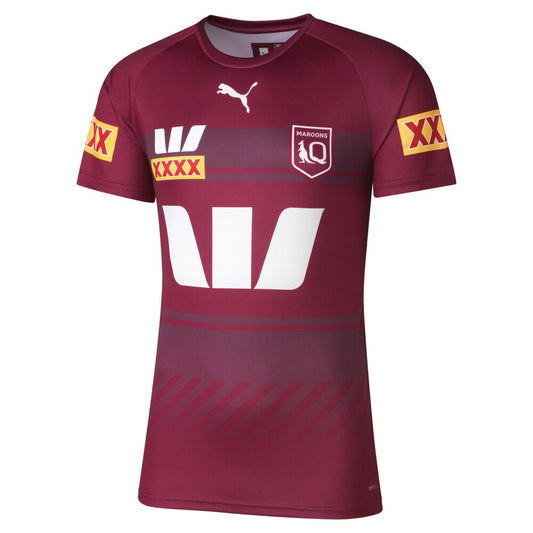 Queensland Maroons 2025 Training Tee Adult Maroon