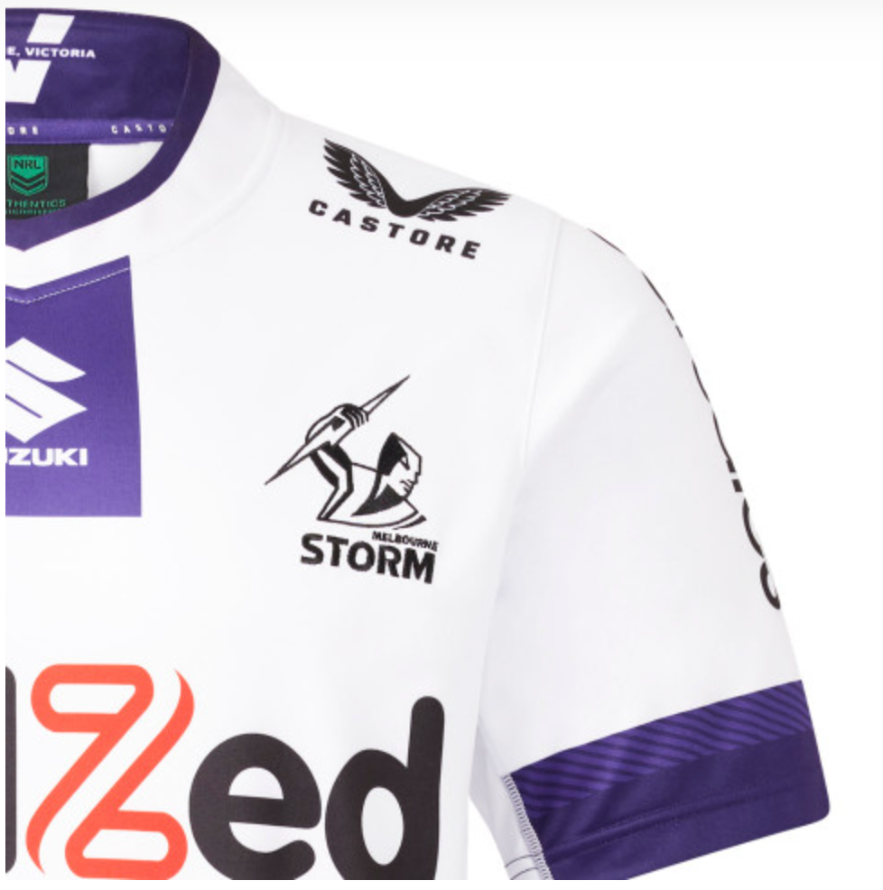 Mens Melbourne Storm Replica Away Jersey (White)