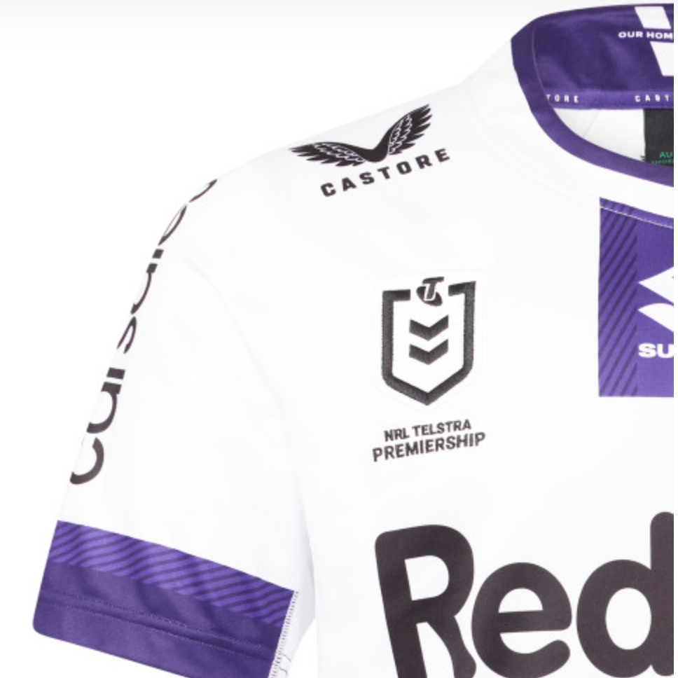 Mens Melbourne Storm Replica Away Jersey (White)