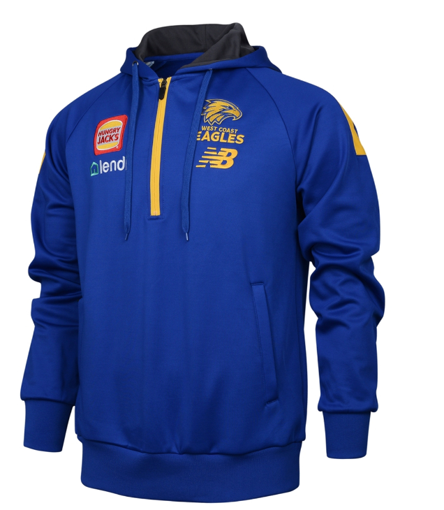 West Coast Eagles New Balance Mens Half Zip Hoody Royal