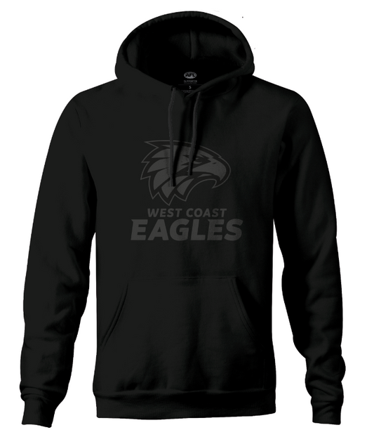 West Coast Eagles Stealth Black on Black Hoodie