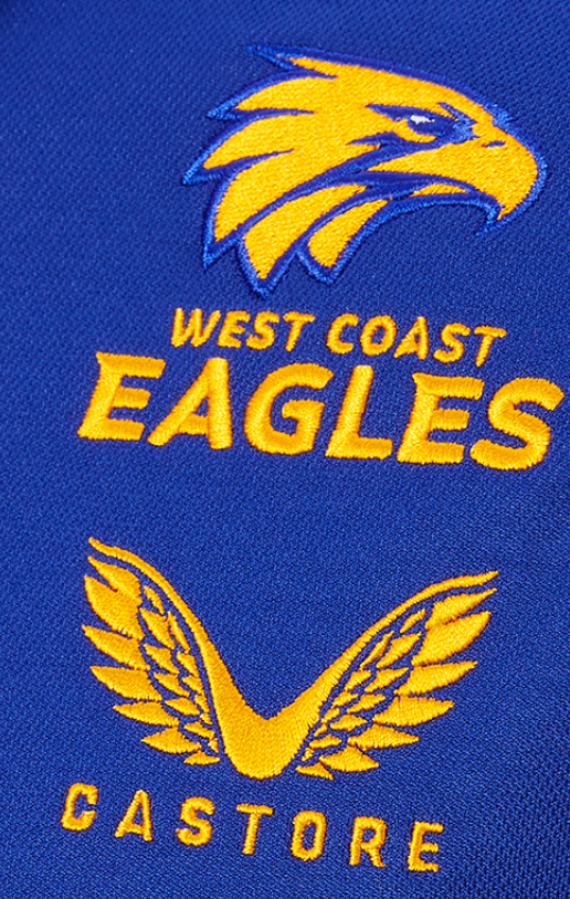 West Coast Eagles Castore Mens Media Polo | Royal Blue